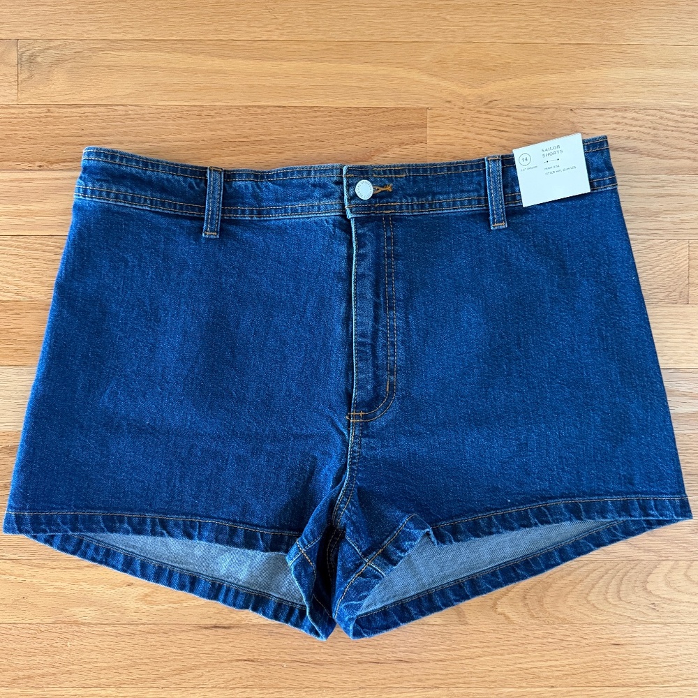 NWT Universal Thread Sailor Shorts High Rise Denim Three (3) Pairs Size 14 - Picture 2 of 14